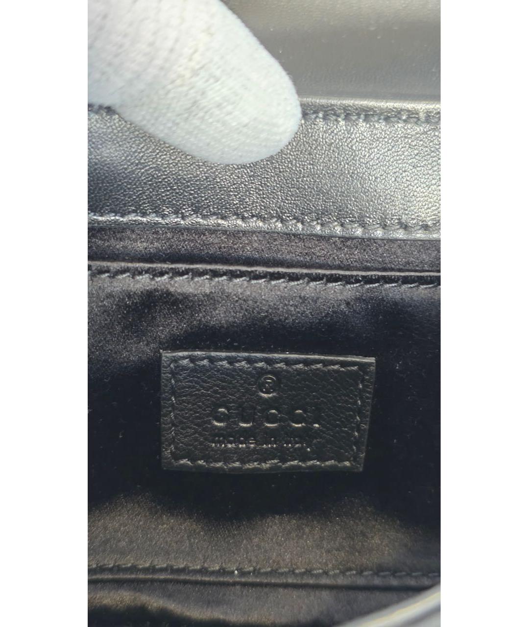 GUCCI Черная кожаная сумка через плечо, фото 7