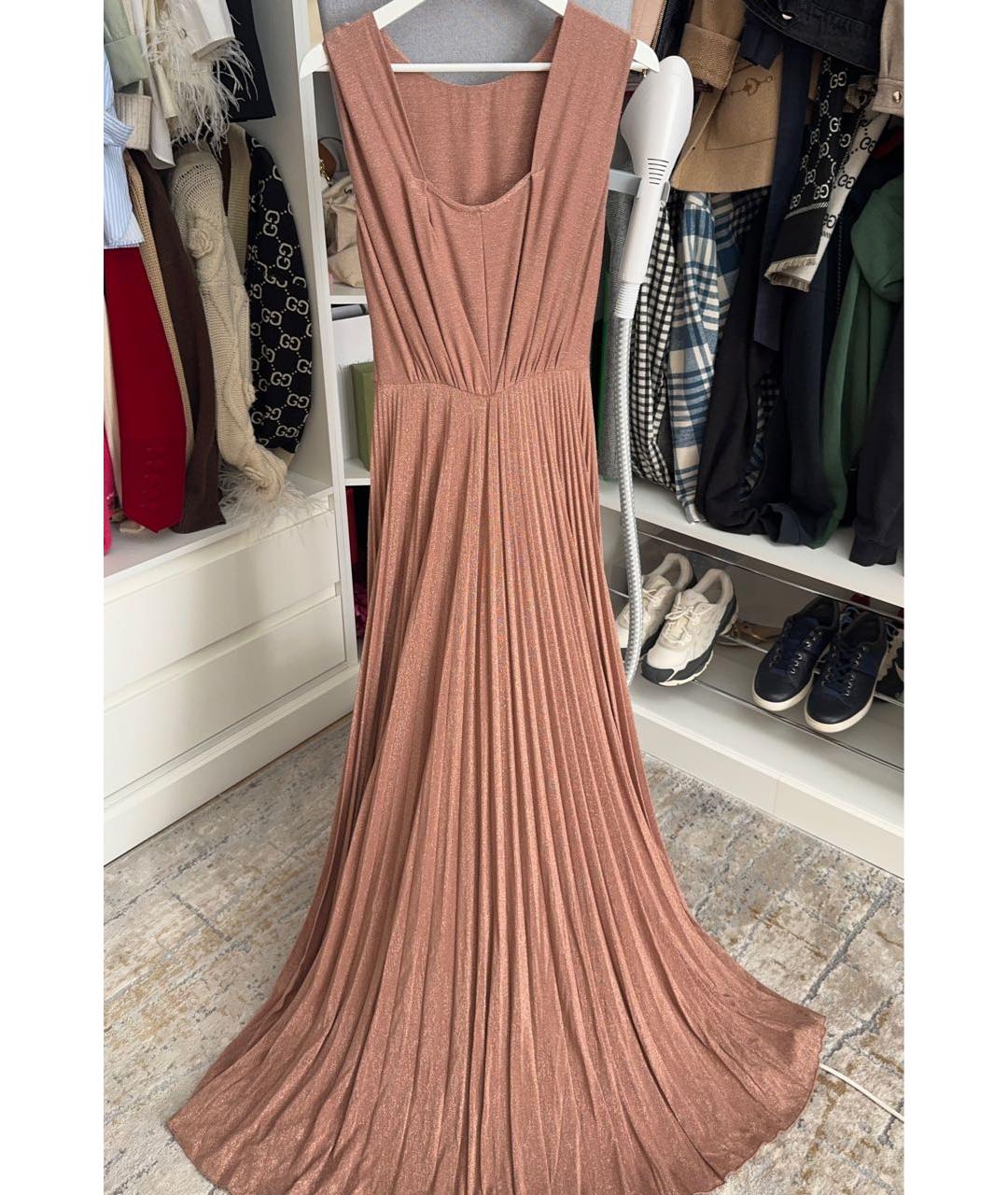 ELISABETTA FRANCHI Коралловое вискозное вечернее платье, фото 2