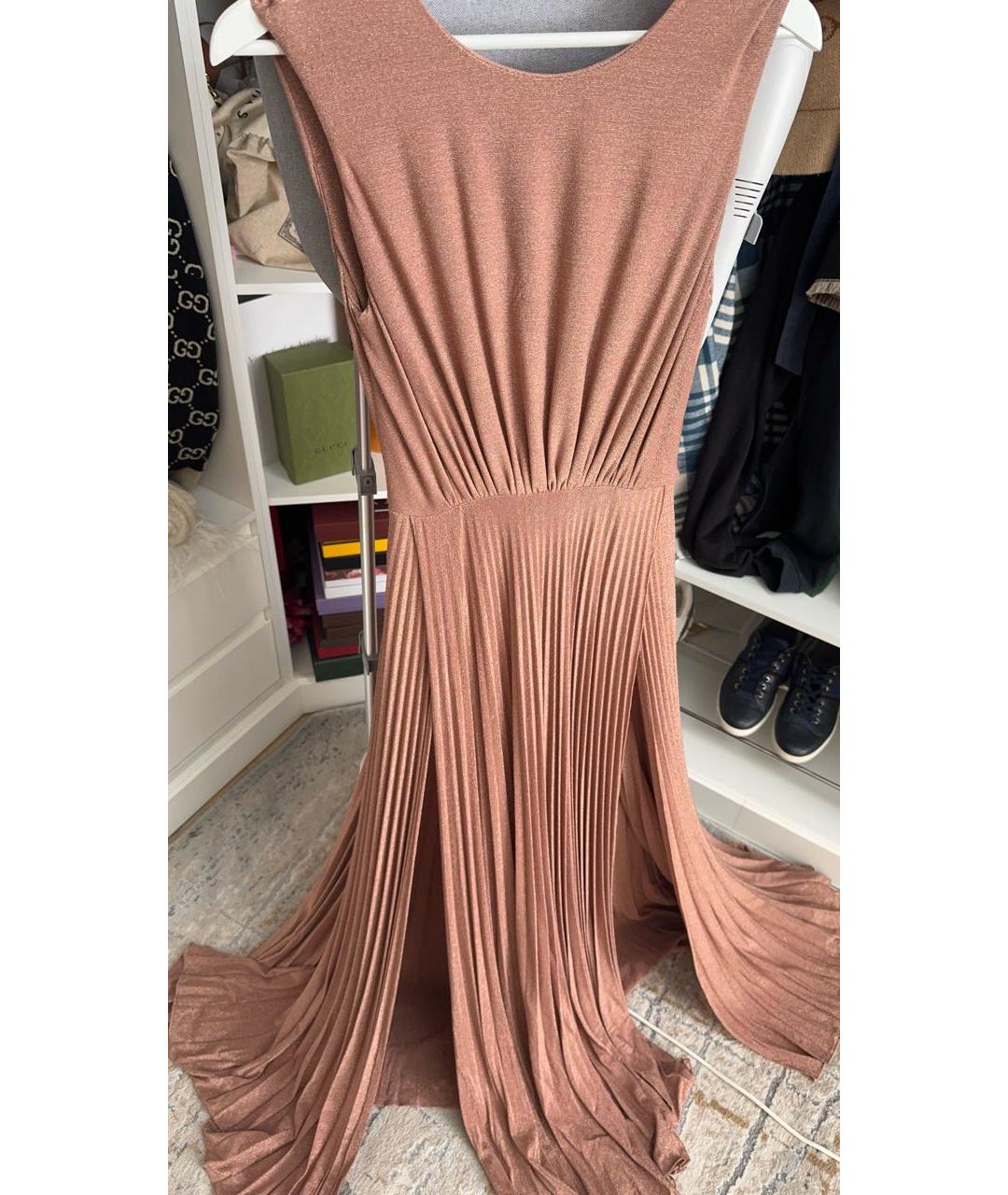 ELISABETTA FRANCHI Коралловое вискозное вечернее платье, фото 3