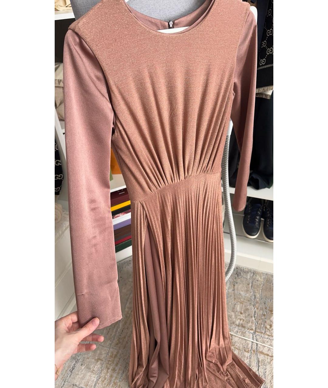 ELISABETTA FRANCHI Коралловое вискозное вечернее платье, фото 6