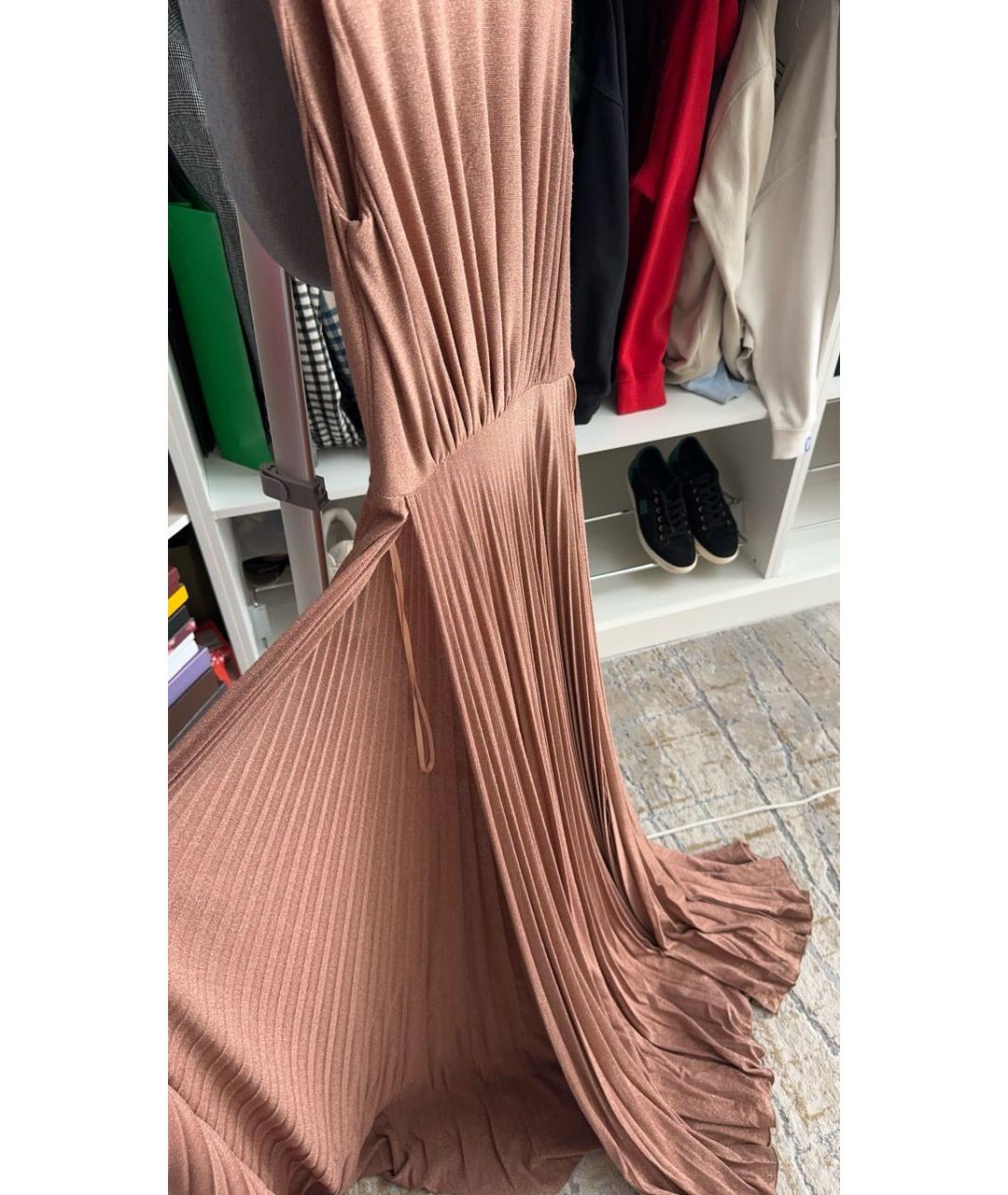 ELISABETTA FRANCHI Коралловое вискозное вечернее платье, фото 4