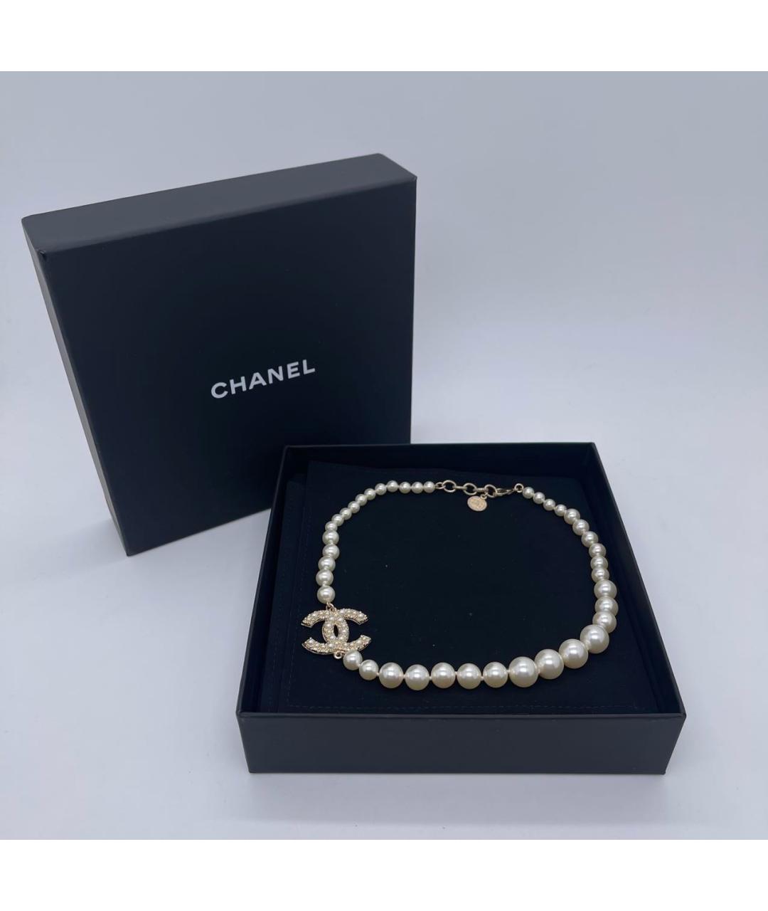 CHANEL Белое колье, фото 2
