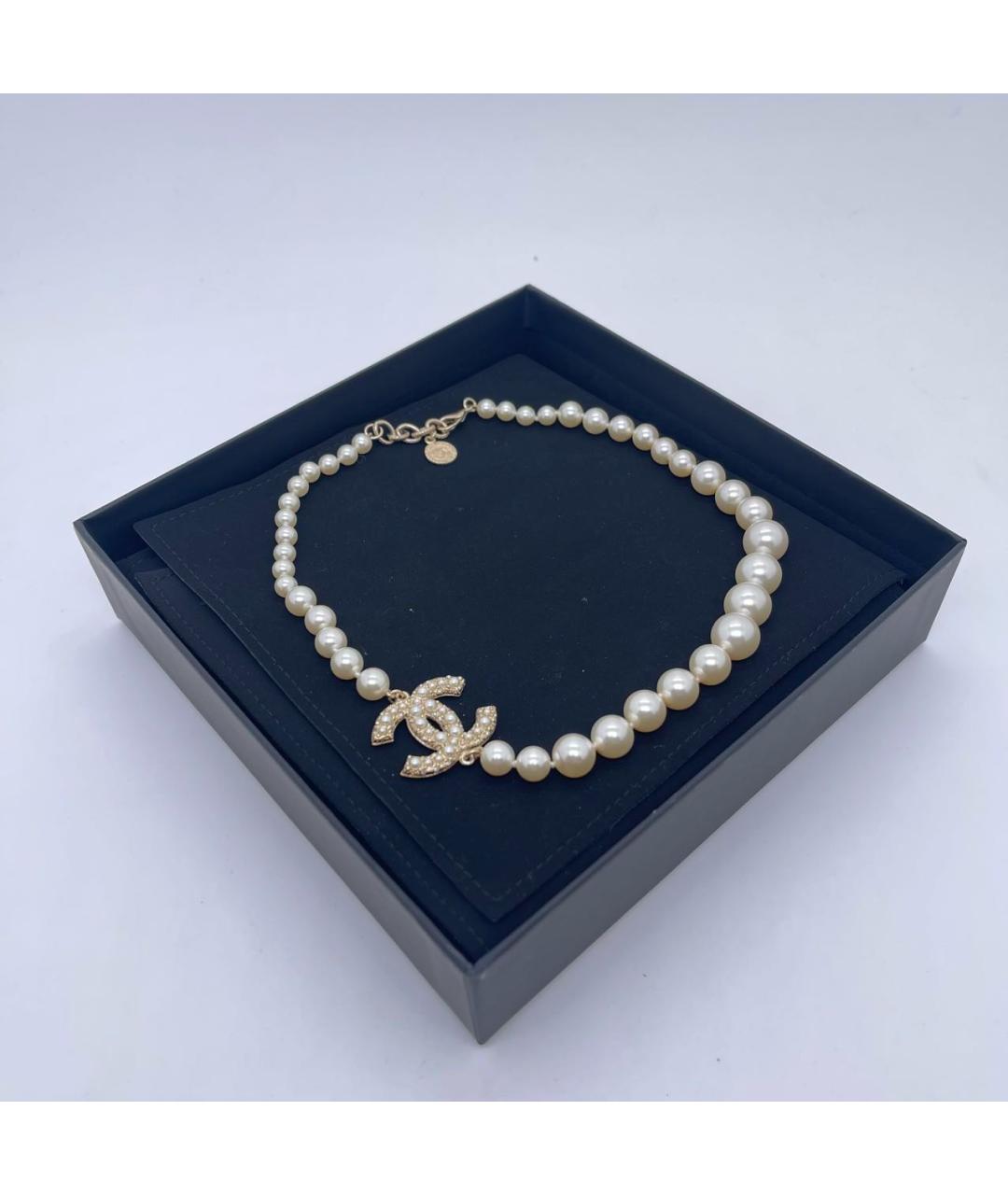 CHANEL Белое колье, фото 3