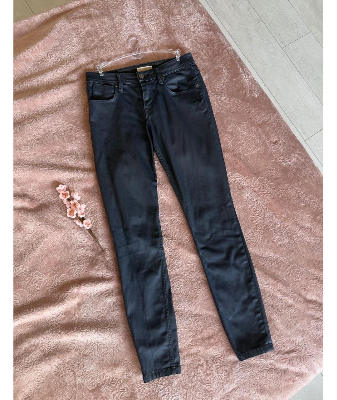 BURBERRY Темно-синие хлопко-полиэстеровые джинсы слим, фото 7