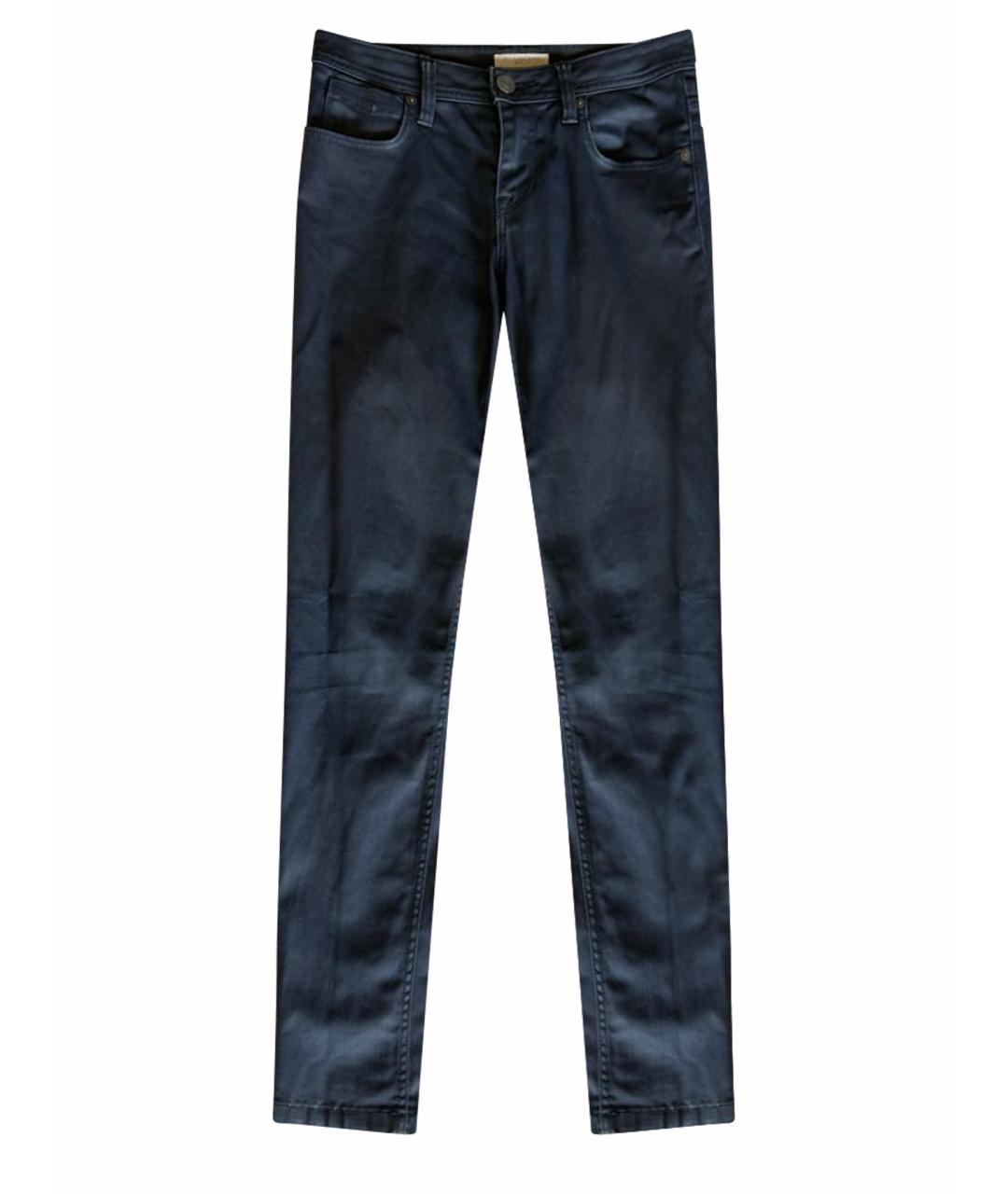 BURBERRY Темно-синие хлопко-полиэстеровые джинсы слим, фото 1