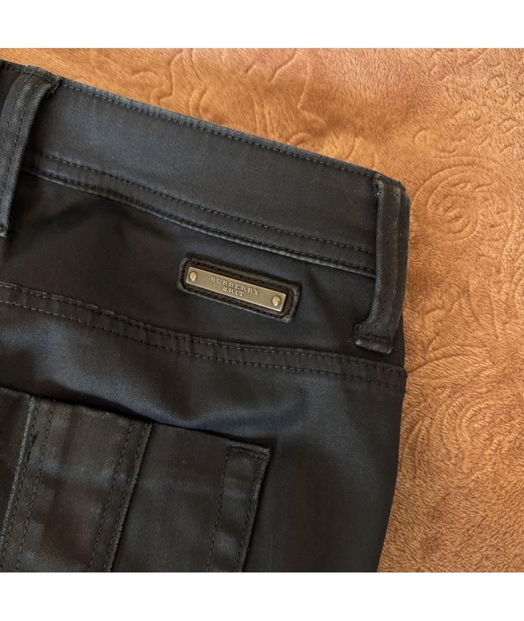 BURBERRY Темно-синие хлопко-полиэстеровые джинсы слим, фото 6