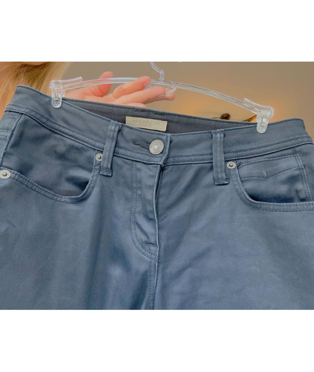 BURBERRY Темно-синие хлопко-полиэстеровые джинсы слим, фото 2