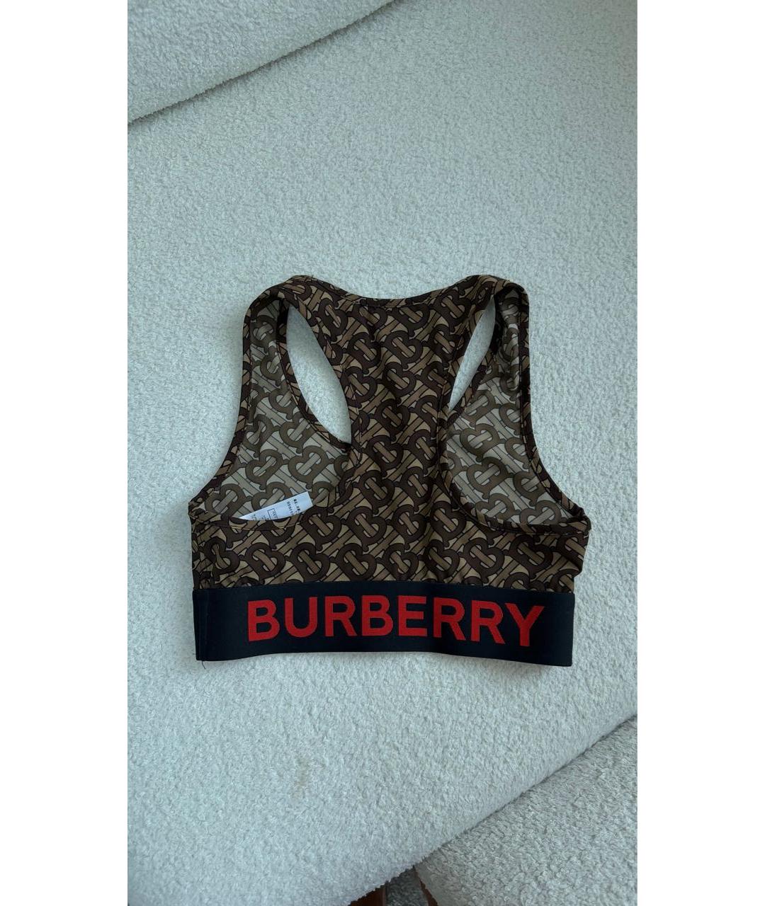 BURBERRY Коричневая полиамидовая майка, фото 2