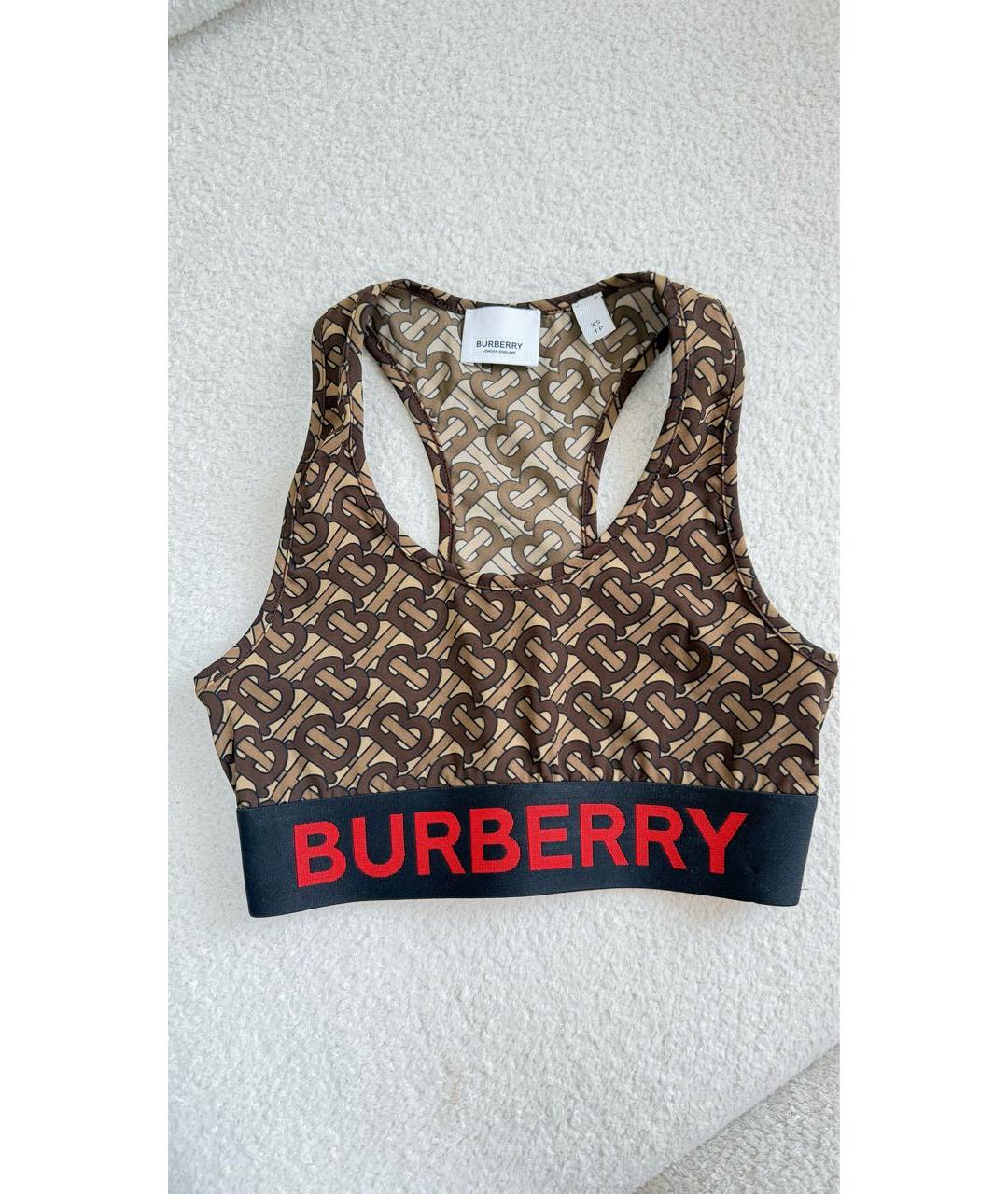 BURBERRY Коричневая полиамидовая майка, фото 4