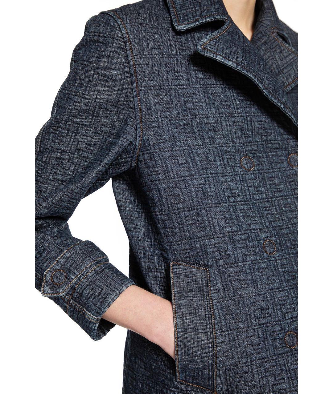 FENDI Темно-синяя хлопковая куртка, фото 6