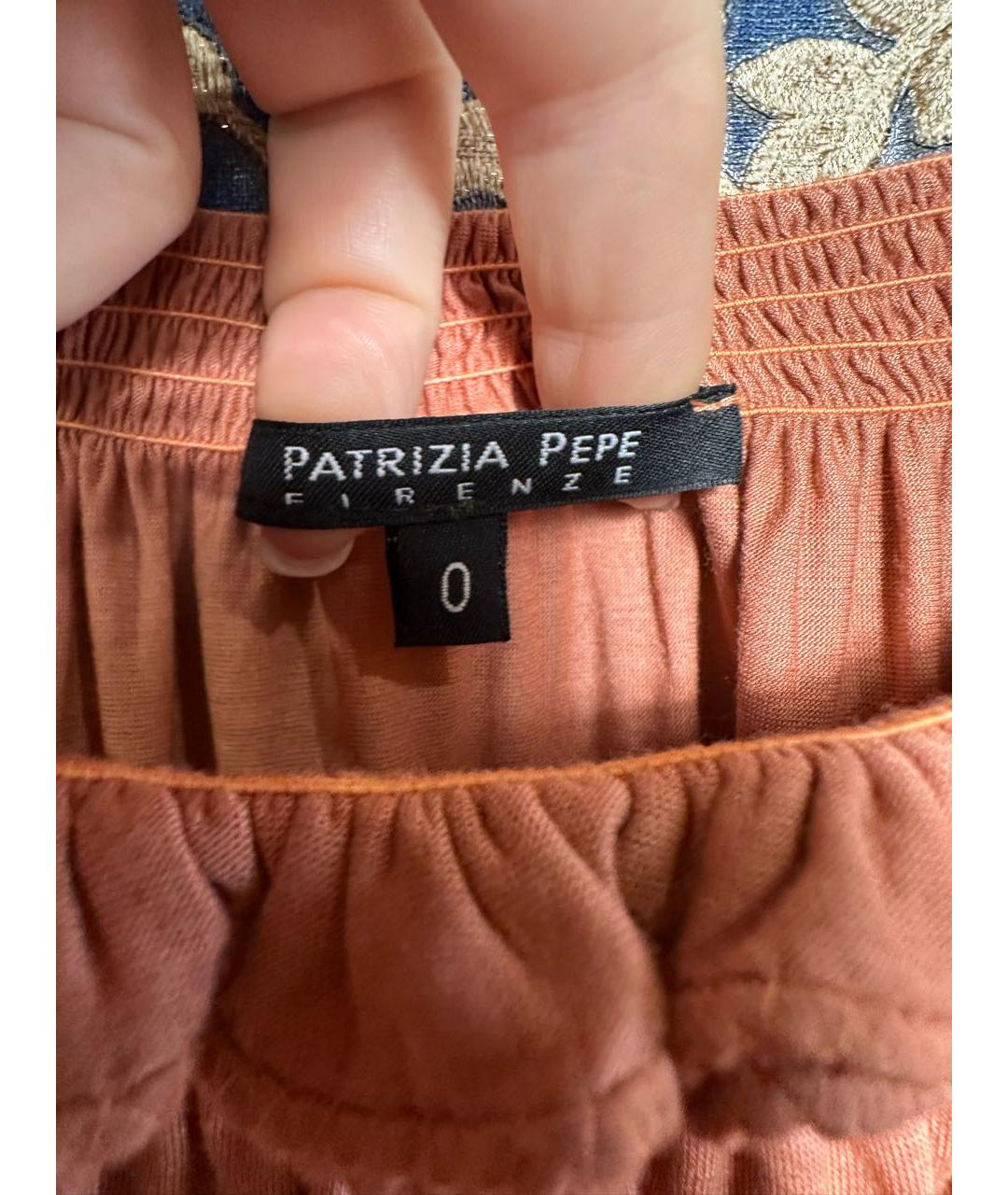 PATRIZIA PEPE Коралловая вискозная блузы, фото 3