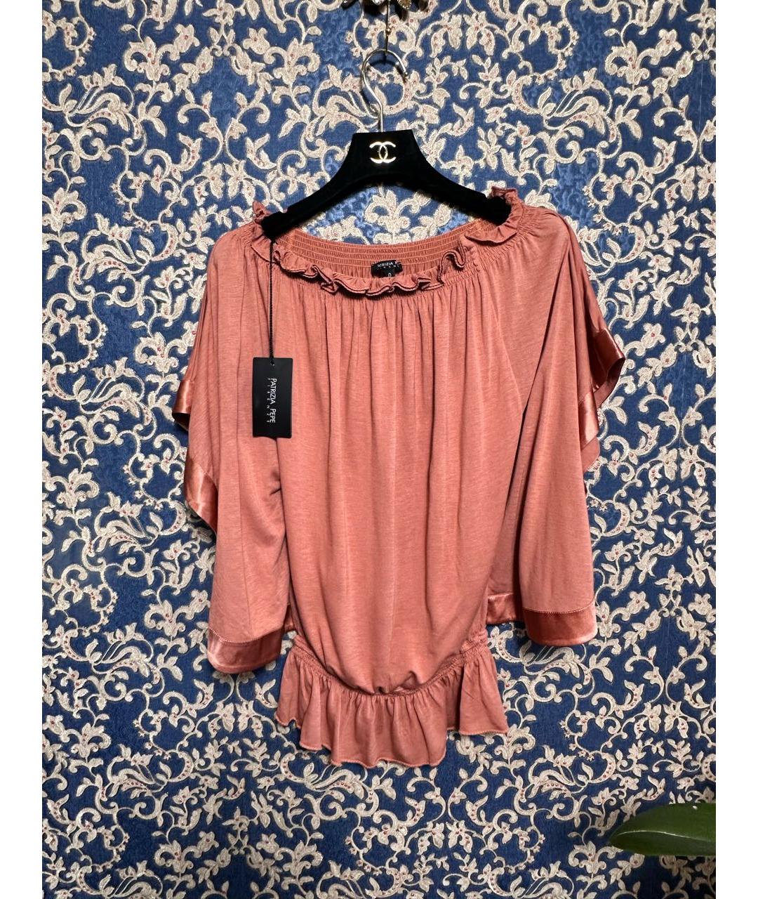 PATRIZIA PEPE Коралловая вискозная блузы, фото 8