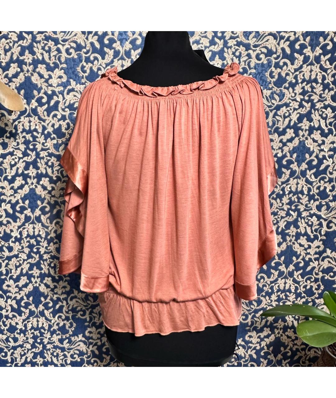 PATRIZIA PEPE Коралловая вискозная блузы, фото 2