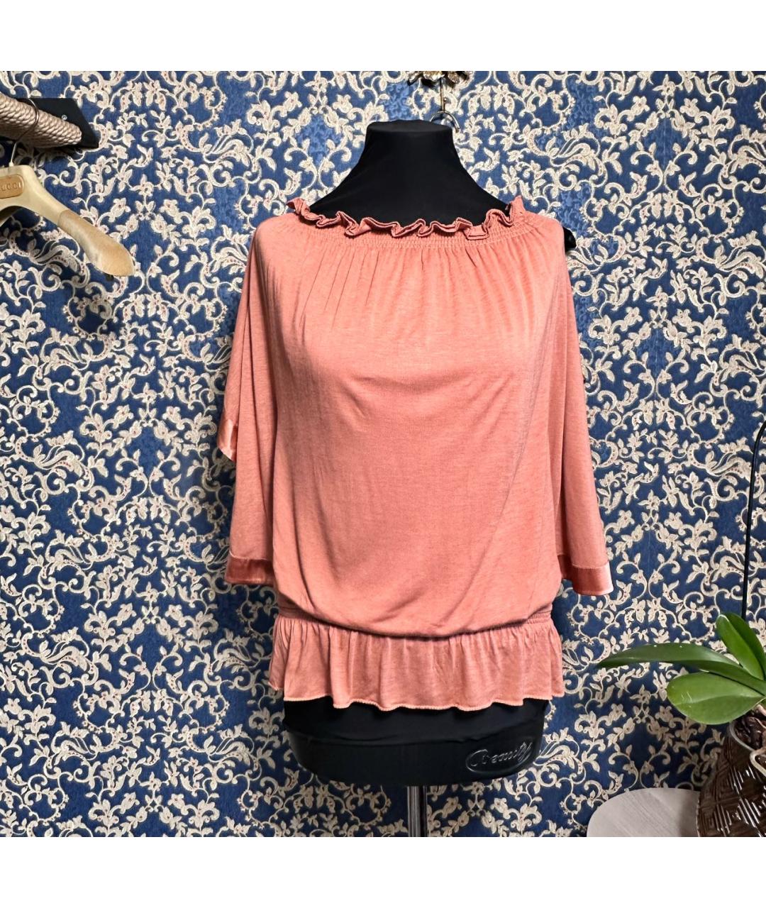 PATRIZIA PEPE Коралловая вискозная блузы, фото 7