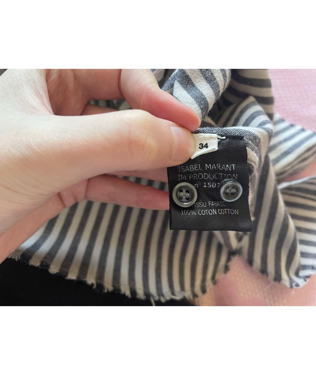 ISABEL MARANT ETOILE Серая хлопковая рубашка, фото 5