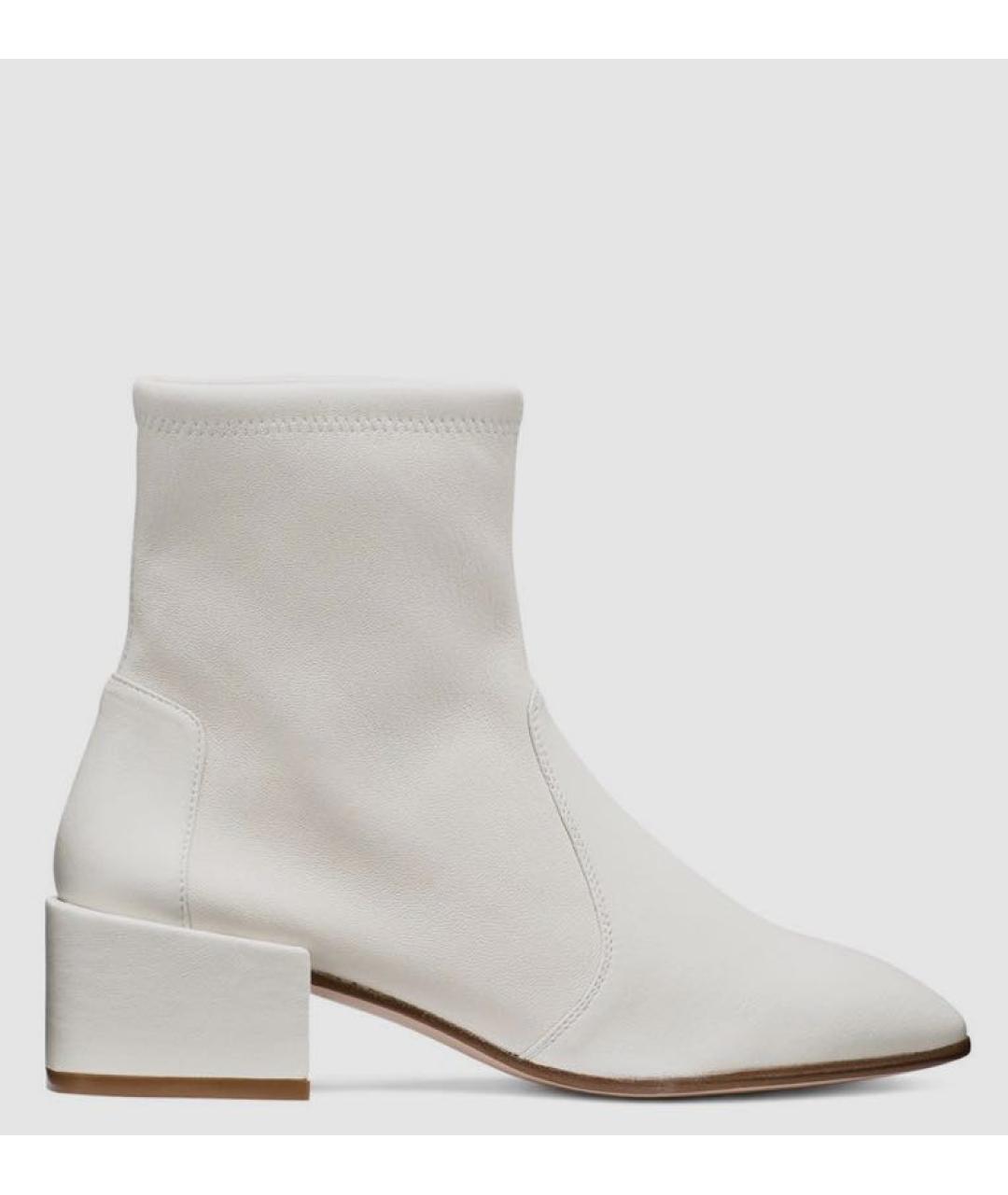 STUART WEITZMAN Белые кожаные ботильоны, фото 7