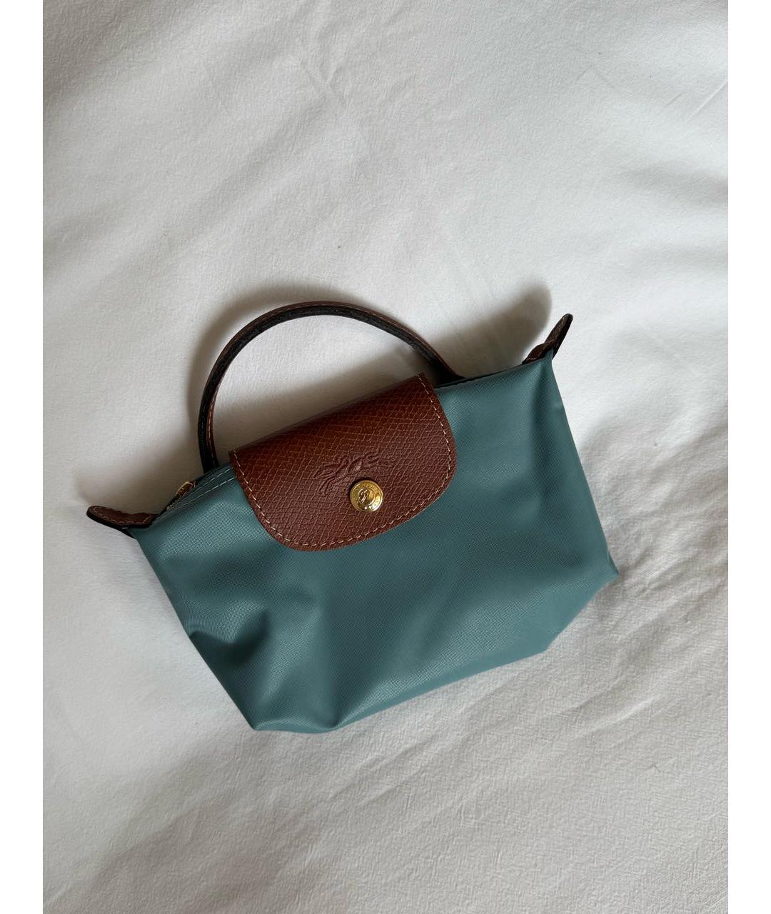 LONGCHAMP Голубая сумка с короткими ручками, фото 3