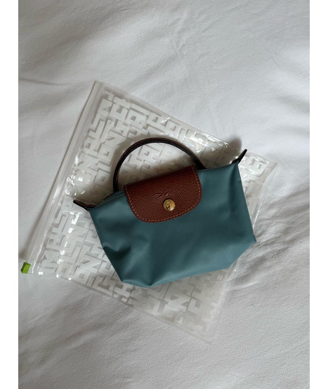 LONGCHAMP Голубая сумка с короткими ручками, фото 2