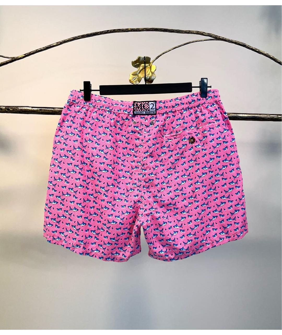 MC2 SAINT BARTH Розовые полиэстеровые шорты, фото 2