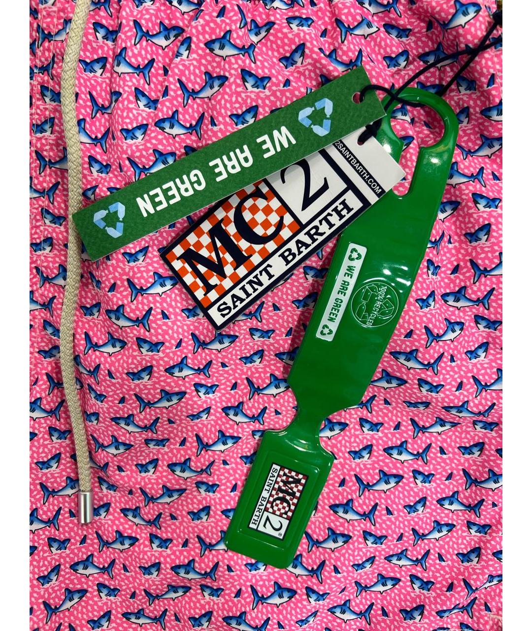 MC2 SAINT BARTH Розовые полиэстеровые шорты, фото 6