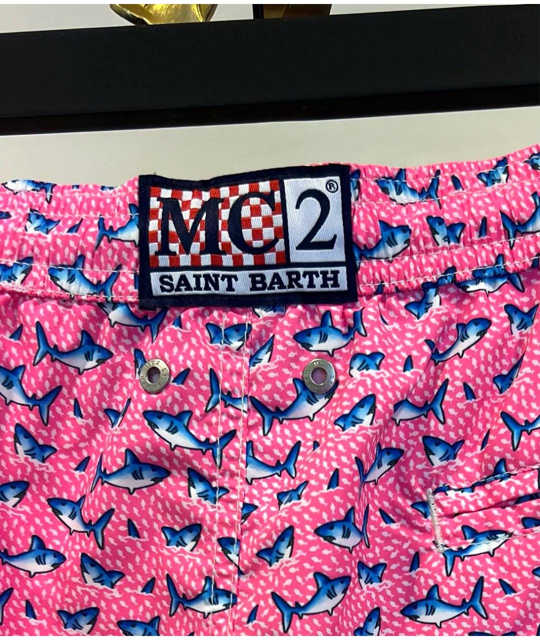 MC2 SAINT BARTH Розовые полиэстеровые шорты, фото 4