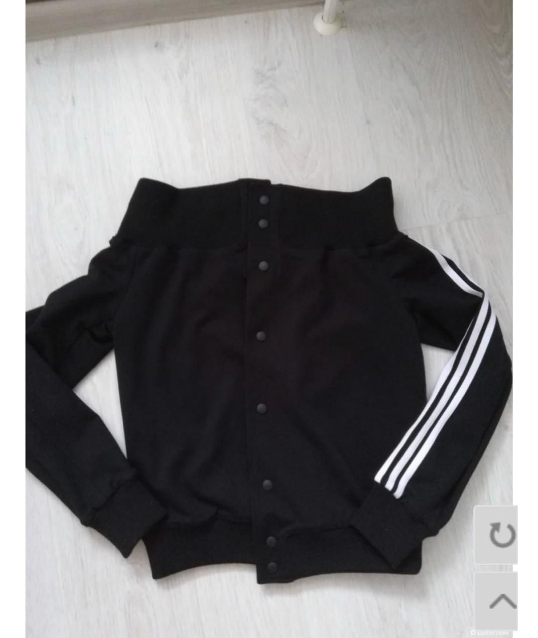 ADIDAS Черная вискозная спортивная куртка, фото 3