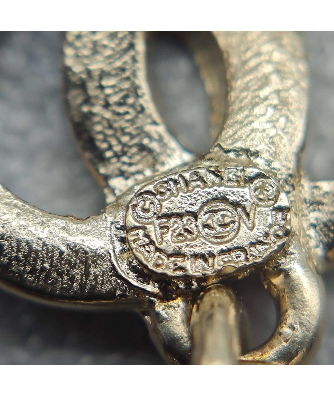 CHANEL Золотые металлические серьги, фото 8