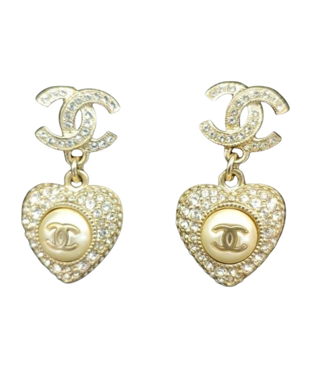 CHANEL Золотые металлические серьги, фото 1