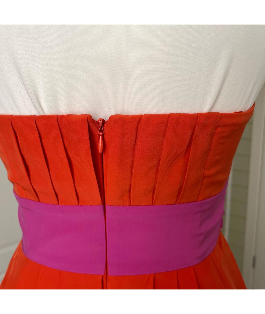 BCBG MAXAZRIA Оранжевое шелковое коктейльное платье, фото 7