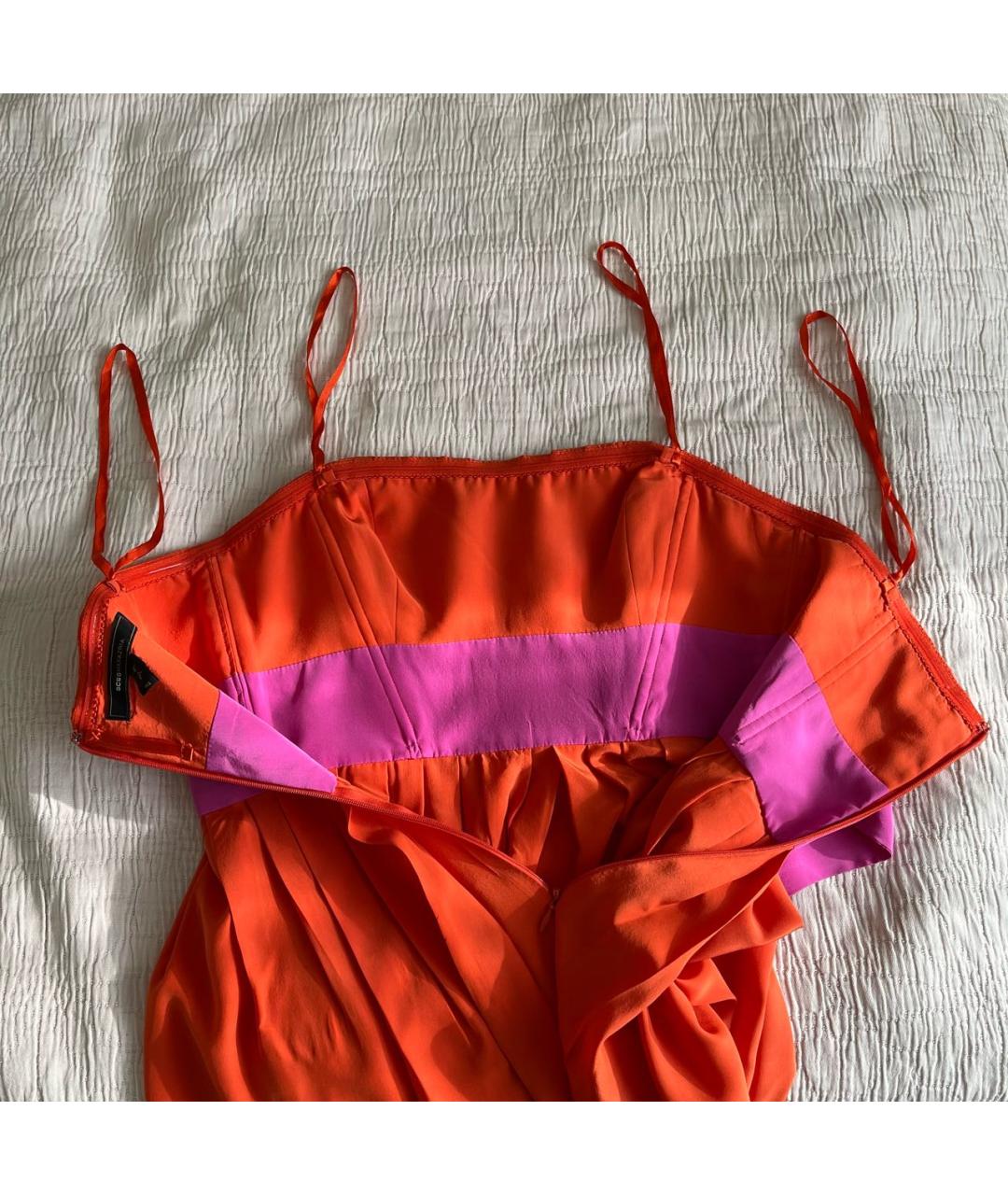 BCBG MAXAZRIA Оранжевое шелковое коктейльное платье, фото 6