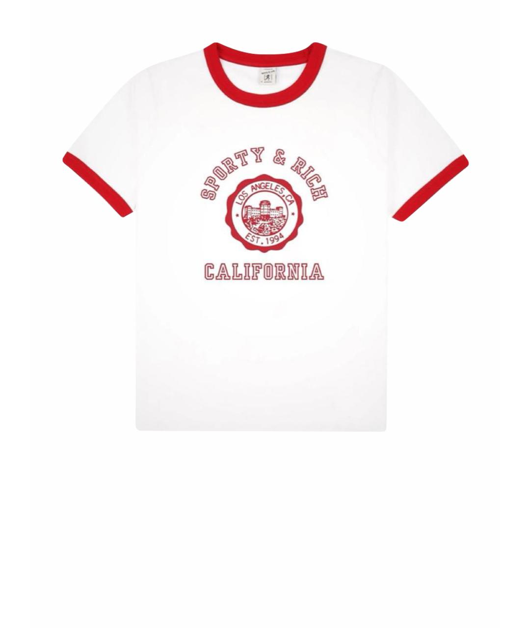 SPORTY AND RICH Белая хлопковая футболка, фото 9