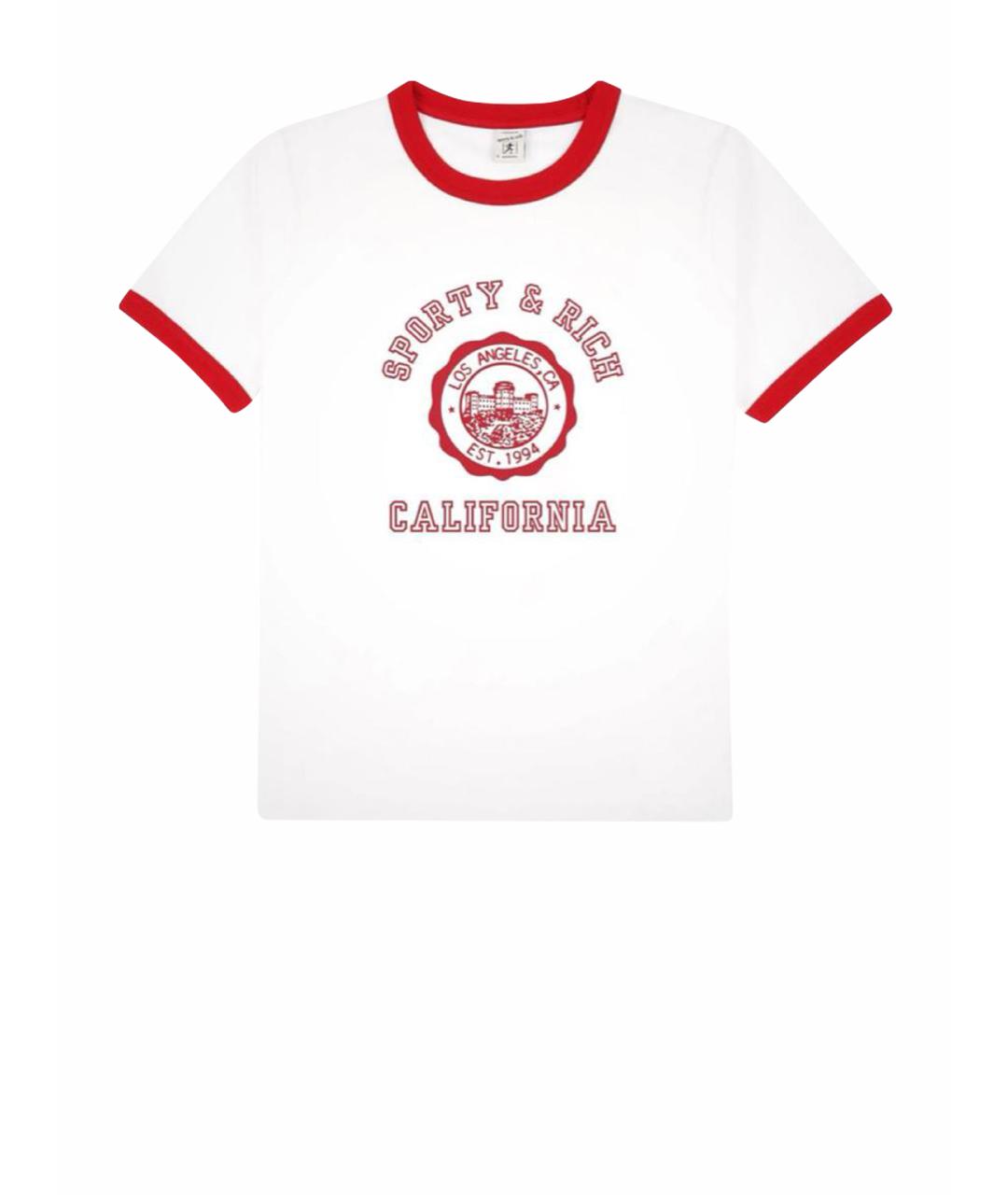 SPORTY AND RICH Белая хлопковая футболка, фото 1