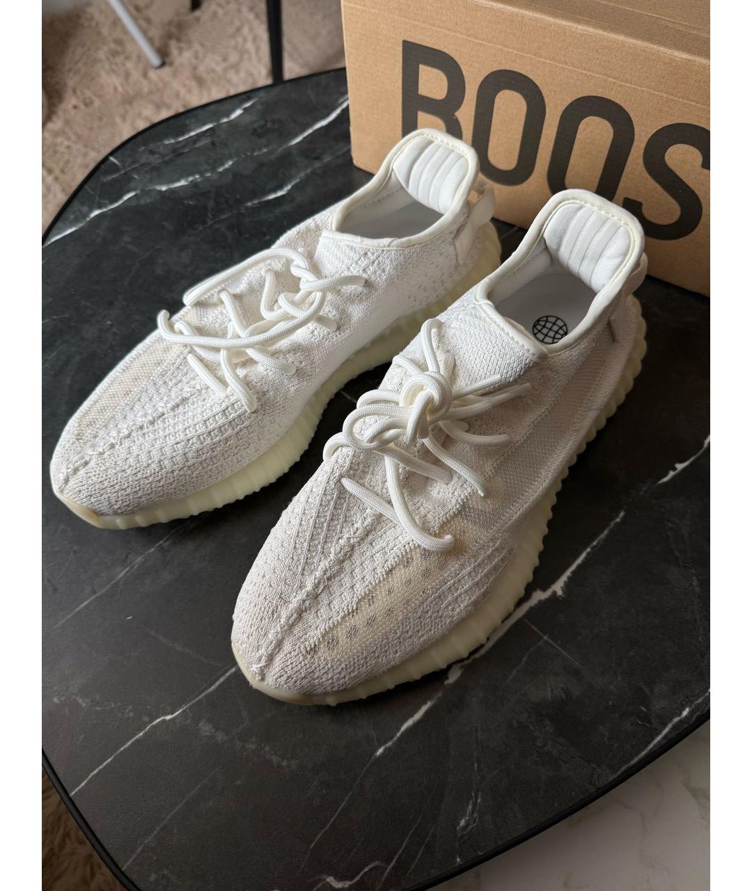 ADIDAS YEEZY Белые текстильные низкие кроссовки / кеды, фото 5