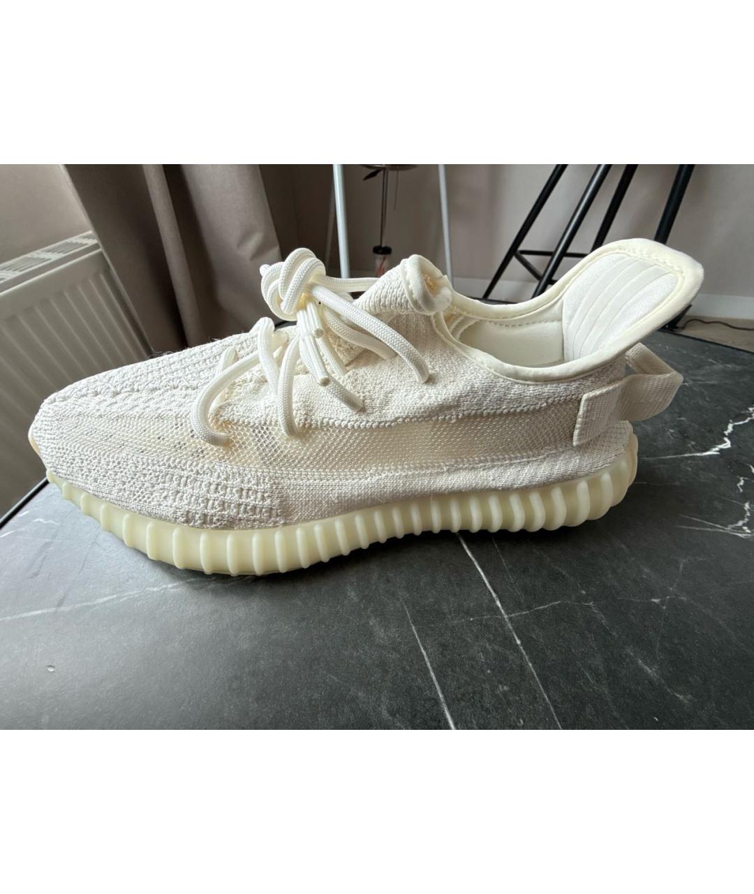 ADIDAS YEEZY Белые текстильные низкие кроссовки / кеды, фото 8