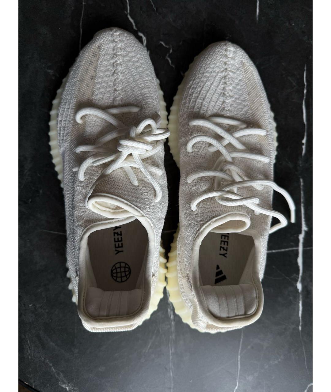 ADIDAS YEEZY Белые текстильные низкие кроссовки / кеды, фото 3