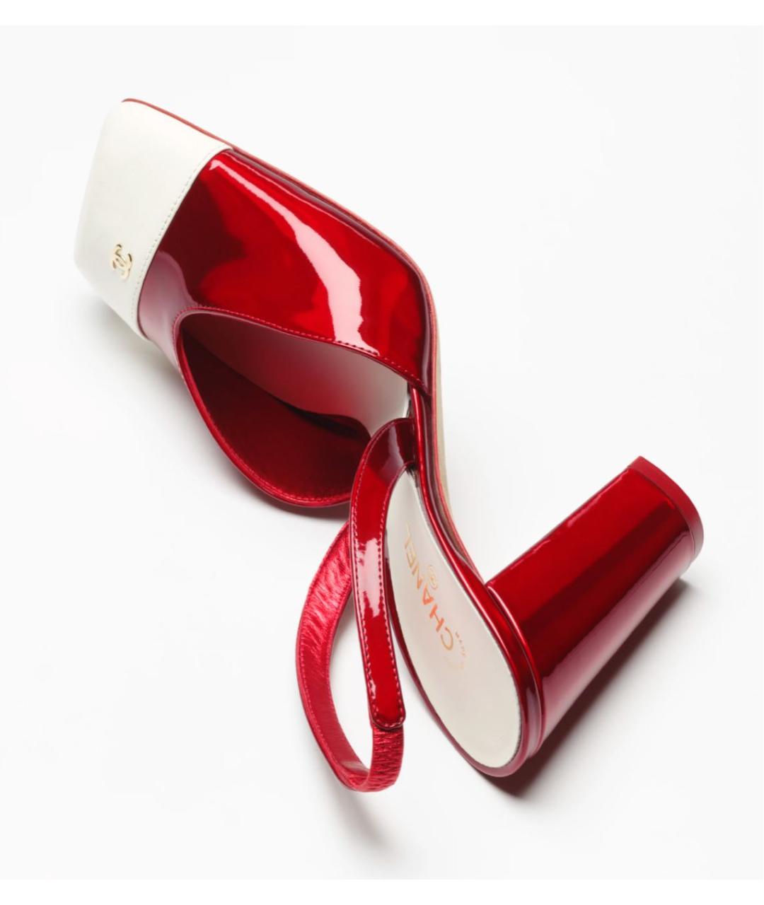 CHANEL Красные кожаные туфли, фото 4