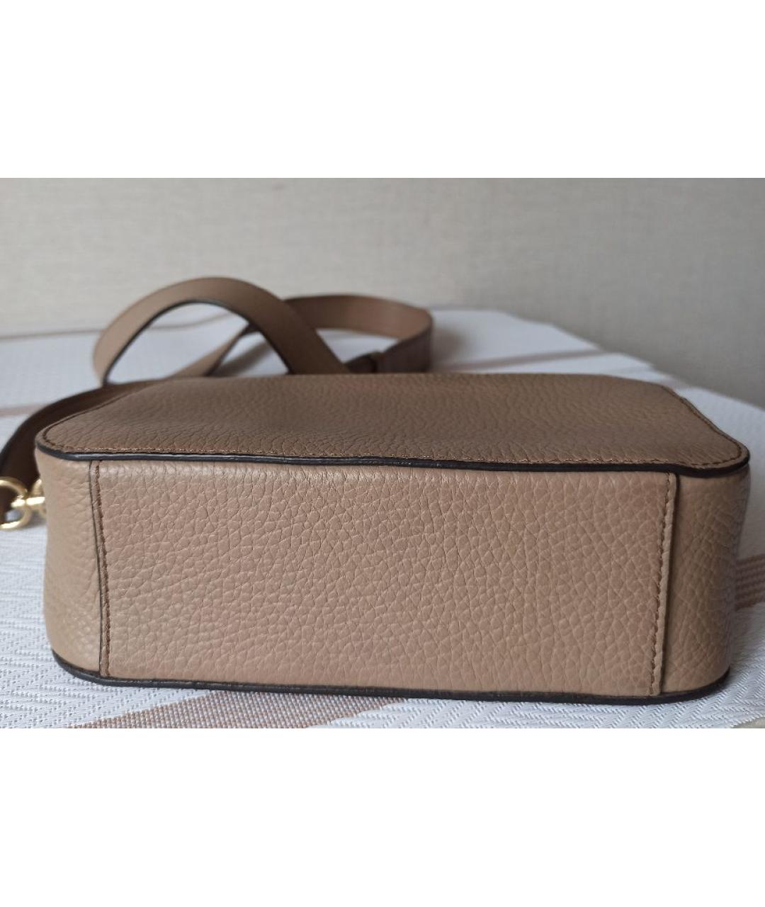 FURLA Бежевая кожаная сумка через плечо, фото 5