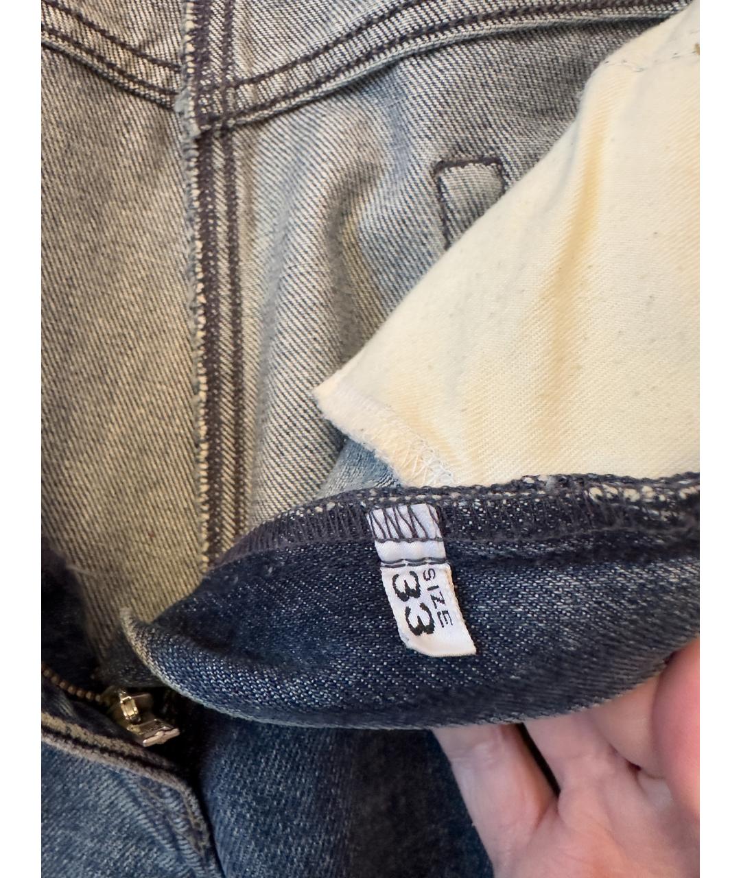 ARMANI JEANS Синие хлопковые прямые джинсы, фото 4