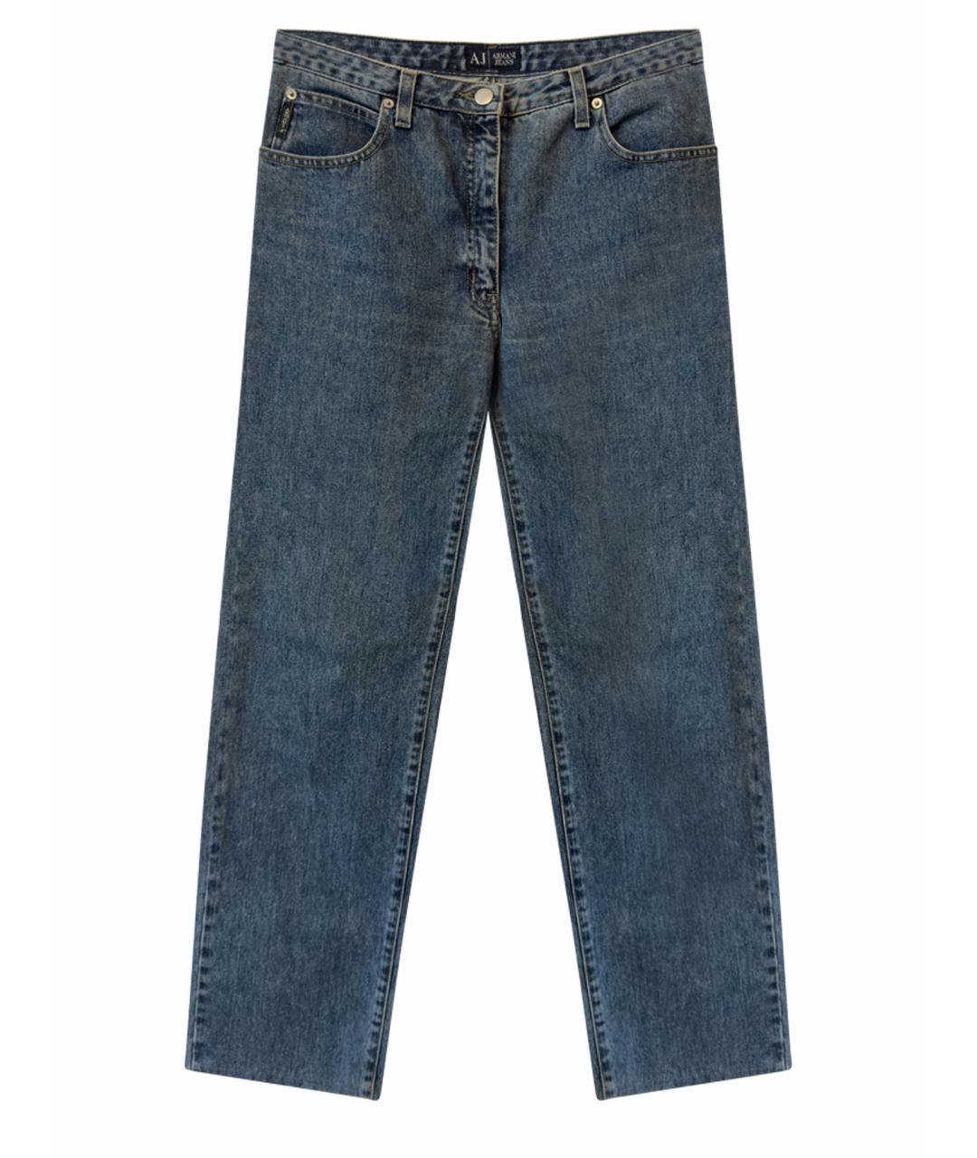 ARMANI JEANS Синие хлопковые прямые джинсы, фото 1