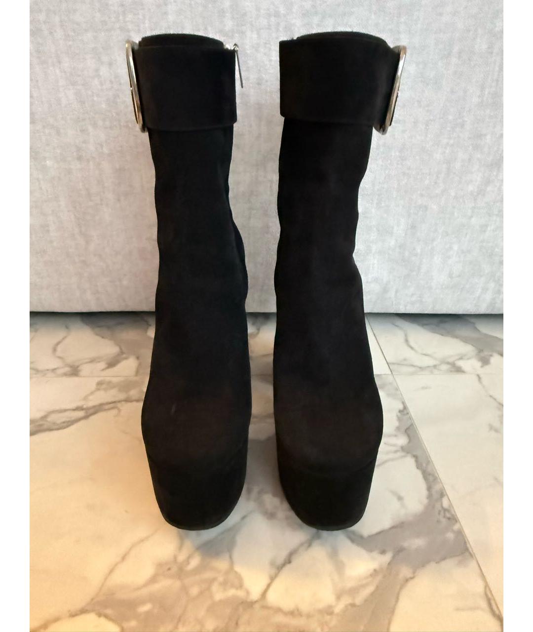 SAINT LAURENT Черные замшевые ботильоны, фото 2