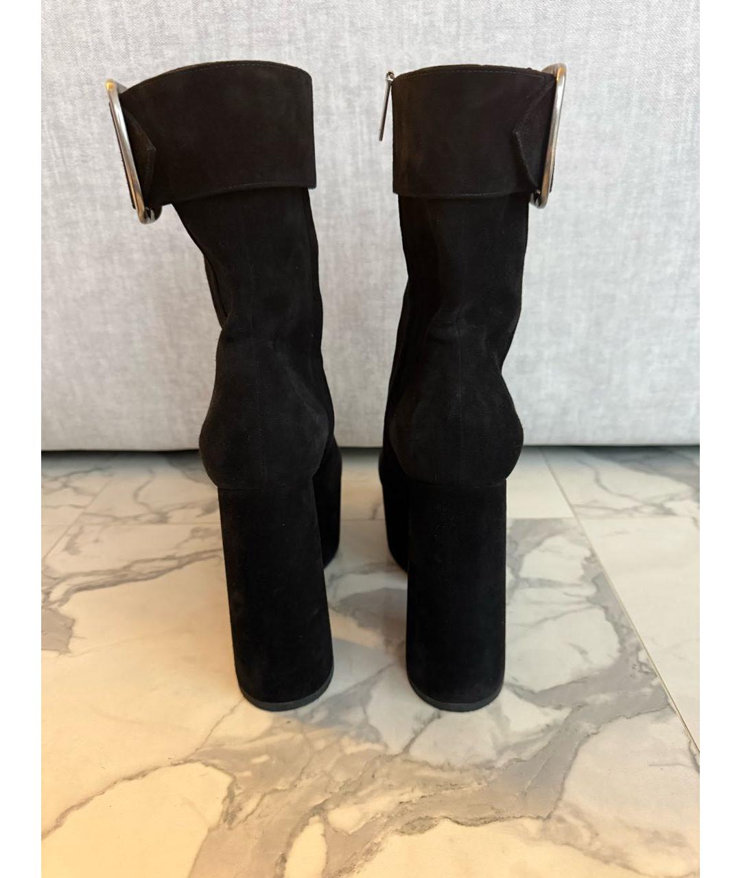 SAINT LAURENT Черные замшевые ботильоны, фото 4