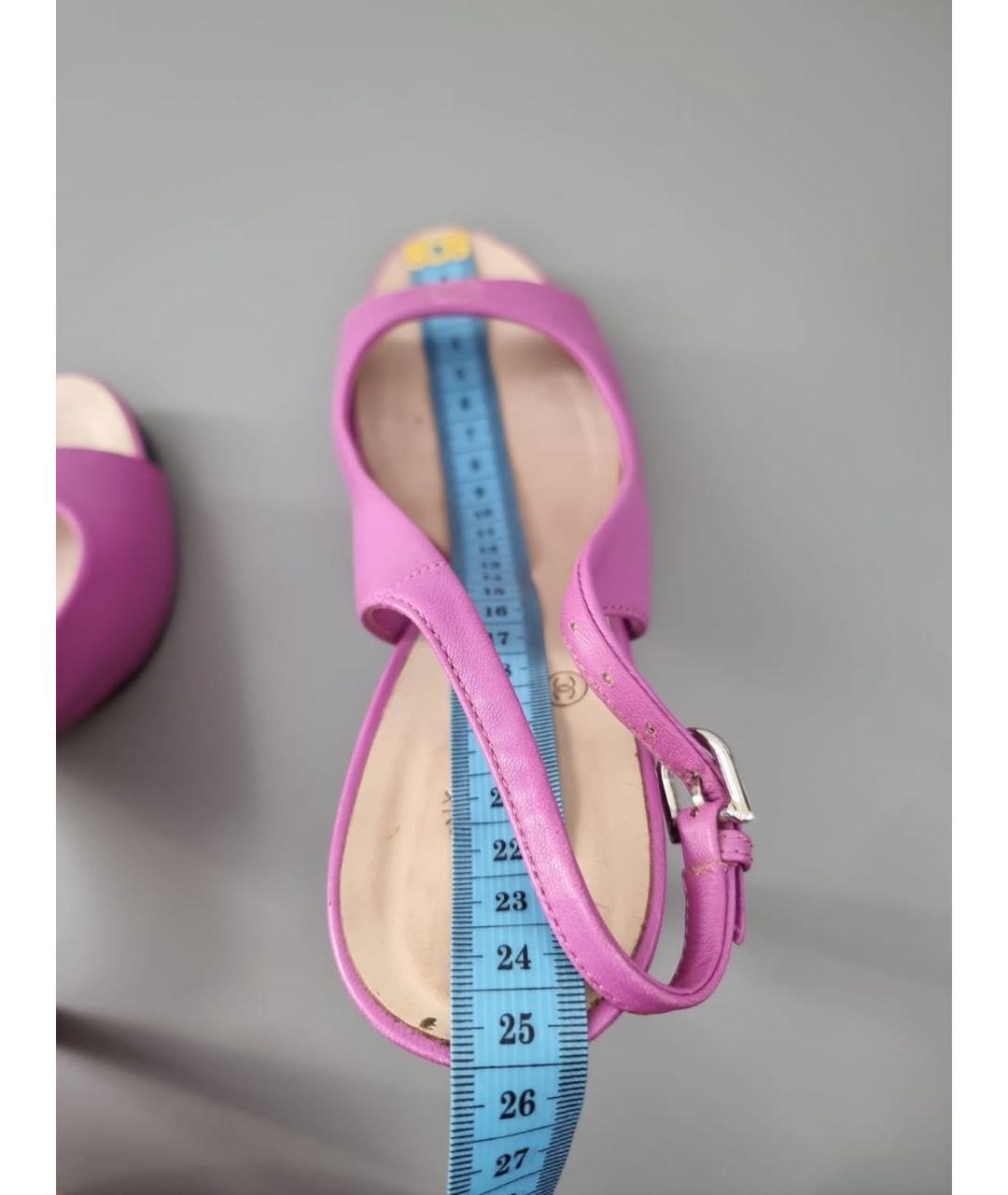 CHANEL Фиолетовые кожаные туфли, фото 8