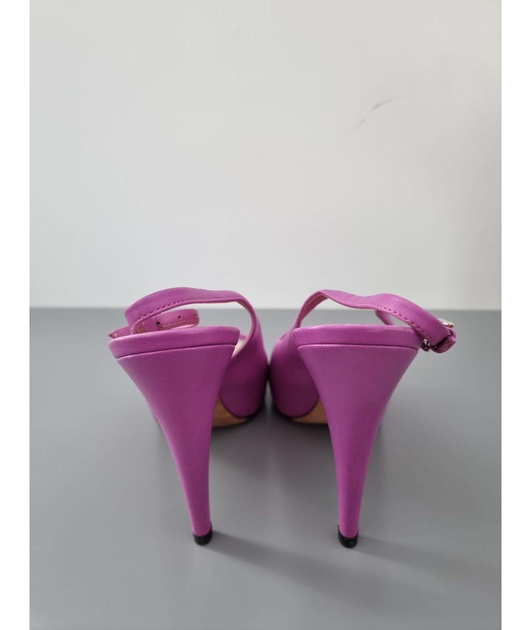 CHANEL Фиолетовые кожаные туфли, фото 4