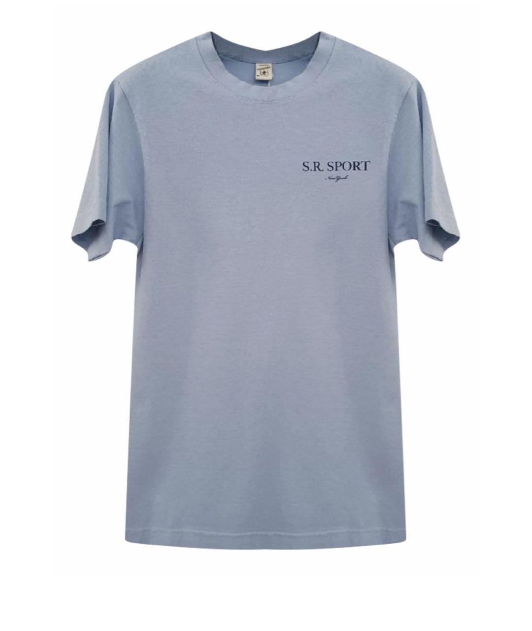 SPORTY AND RICH Голубая хлопковая футболка, фото 1