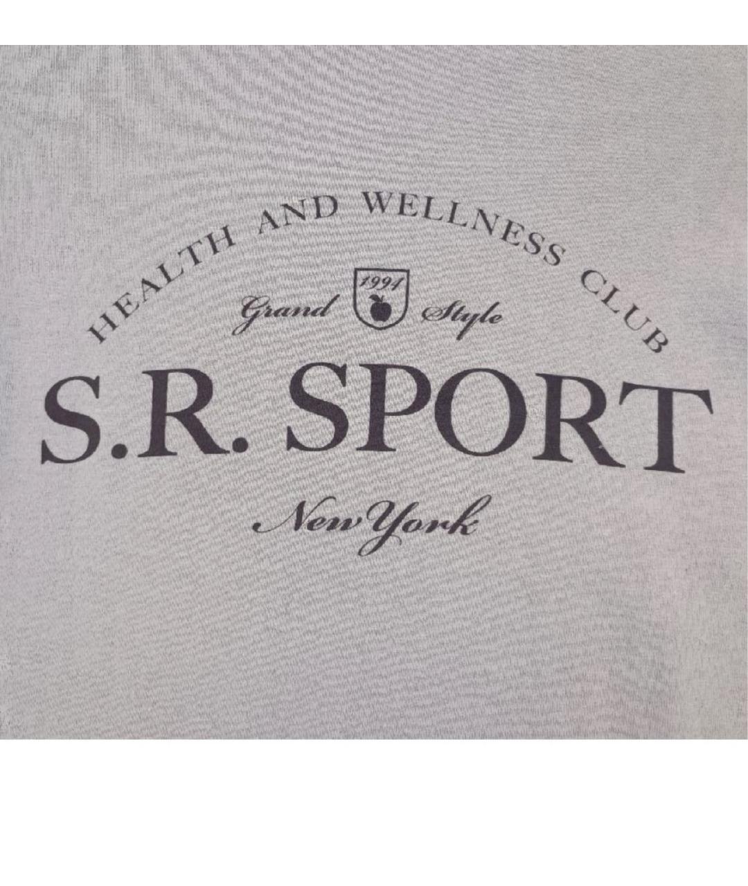 SPORTY AND RICH Голубая хлопковая футболка, фото 5