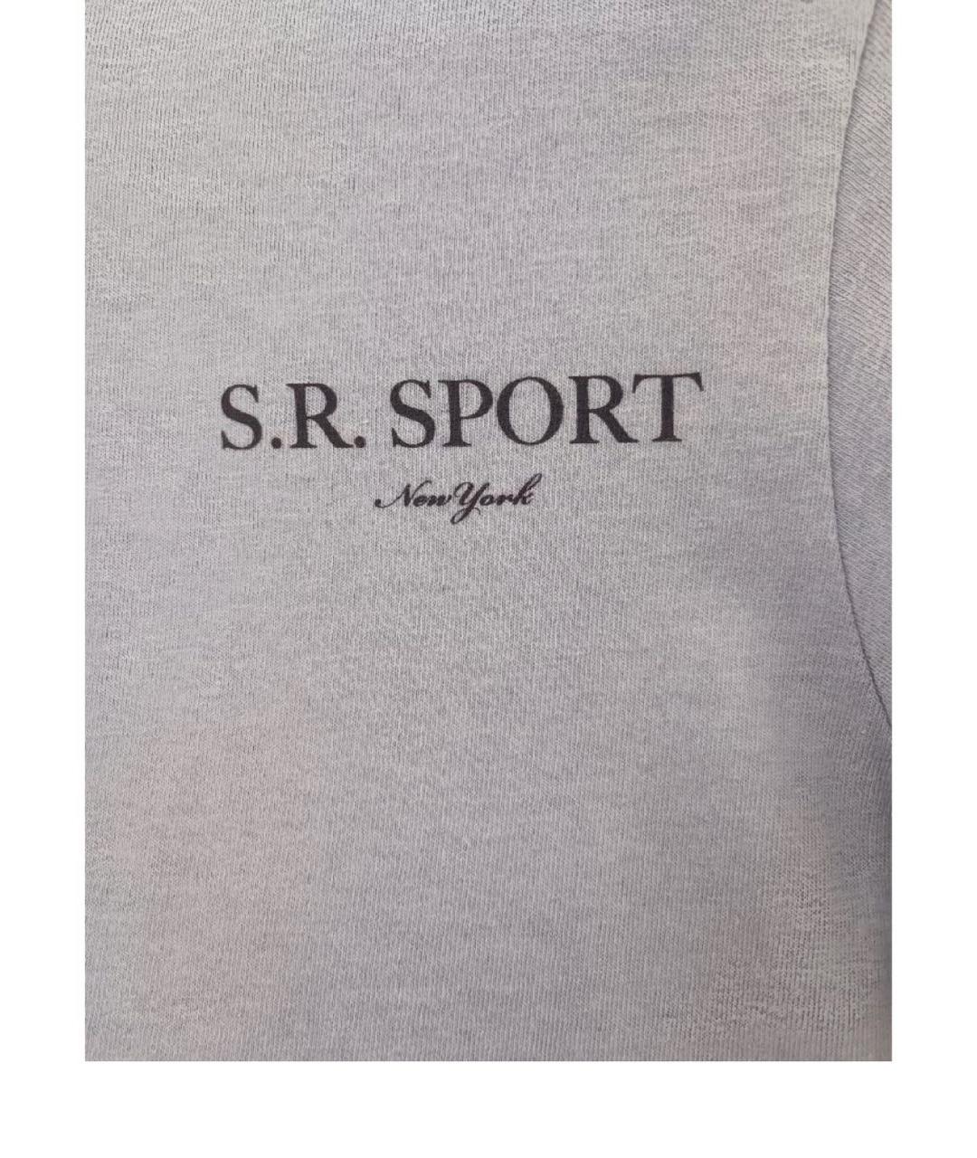 SPORTY AND RICH Голубая хлопковая футболка, фото 4