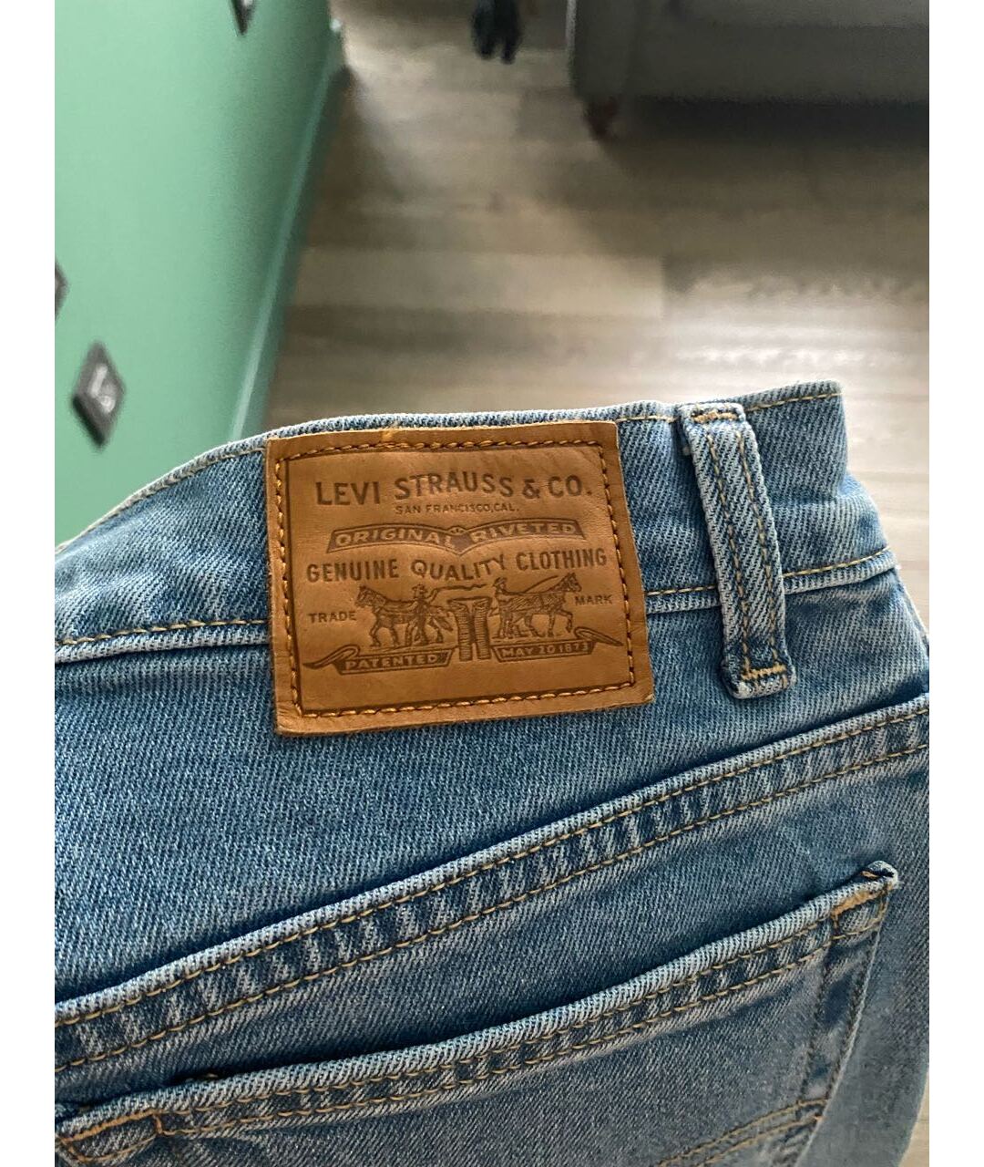 LEVI'S Голубые хлопковые джинсы слим, фото 6