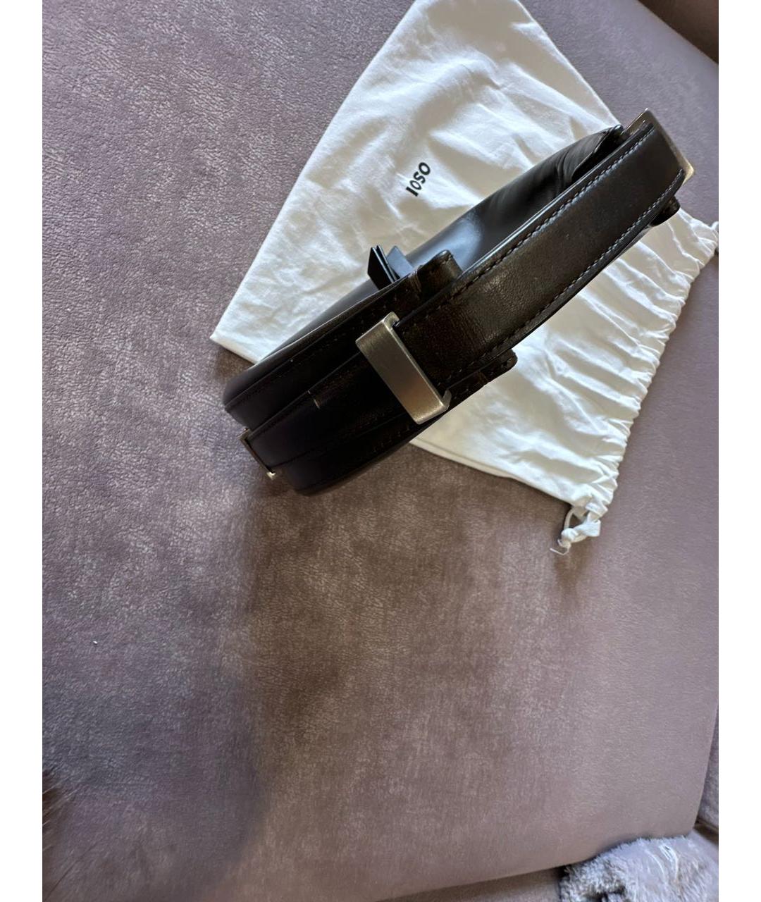 OSOI Коричневая кожаная сумка с короткими ручками, фото 8