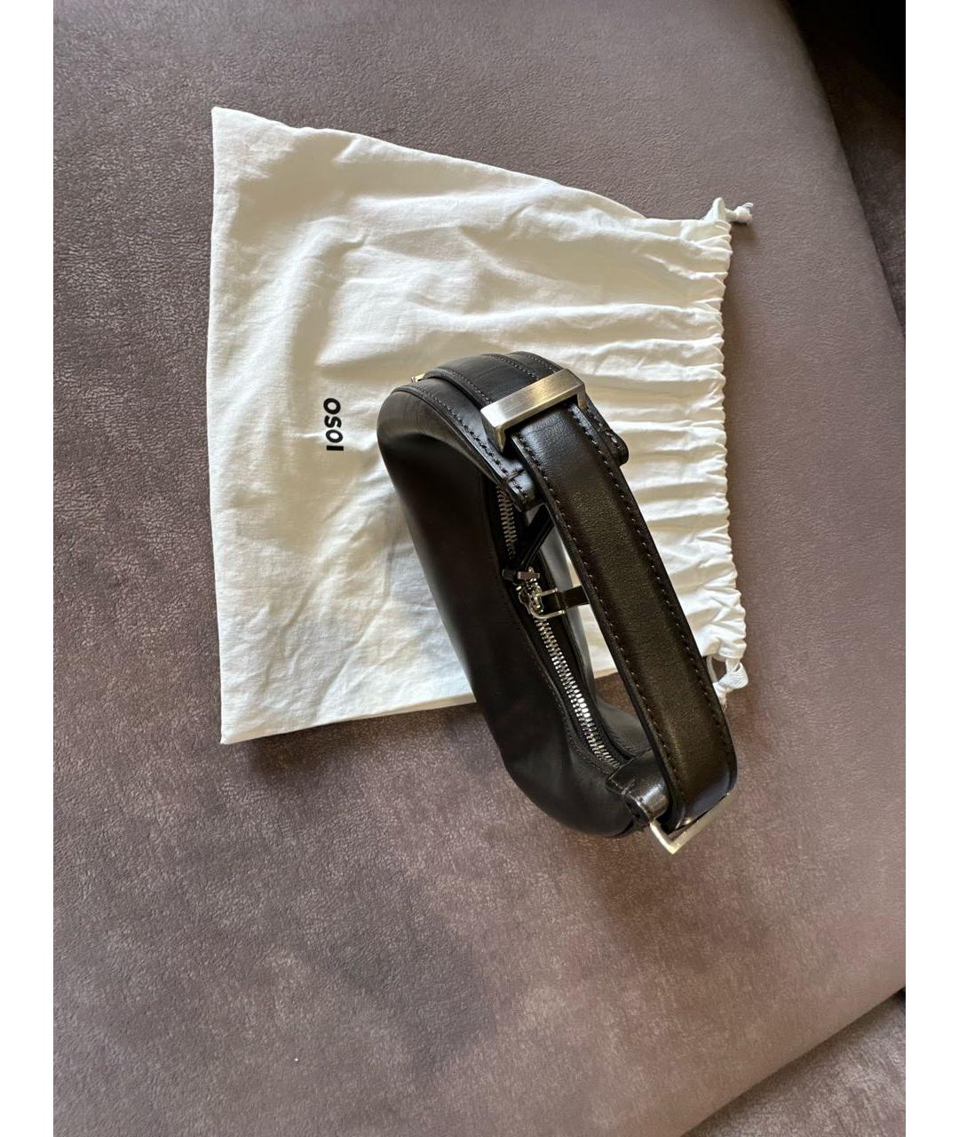 OSOI Коричневая кожаная сумка с короткими ручками, фото 3