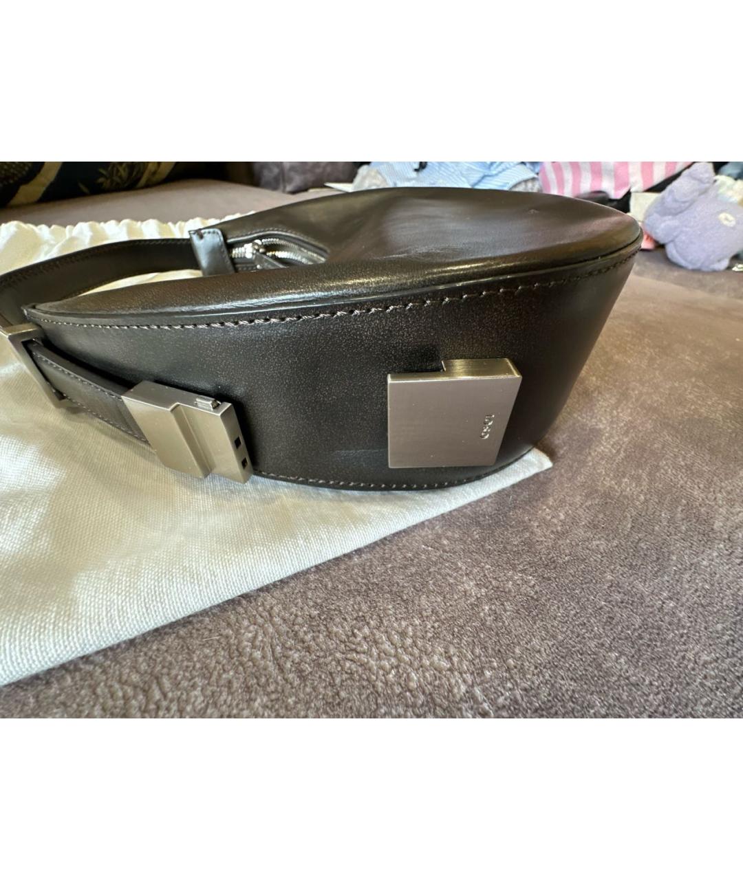 OSOI Коричневая кожаная сумка с короткими ручками, фото 7